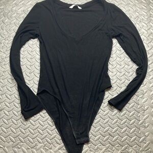 Mango pop womens Black‎ Long Sleeve Bodysuit Size S